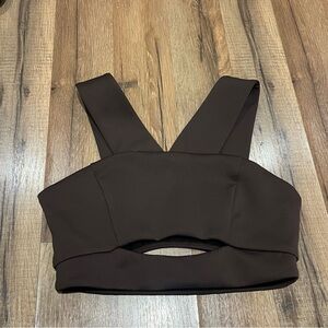 P.E Nation Chocolate Brown Sports Bra Top